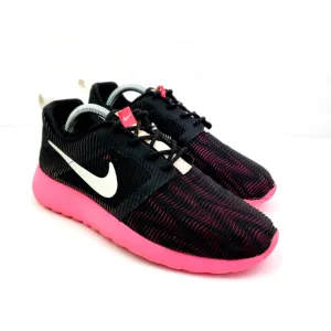 Nike Roshe One Flight Weight Girls Sz 4.5Y Womens Sz 6 Black Pink Running Shoes