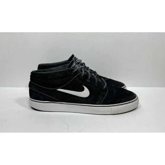 Nike SB Zoom Stefan Janoski Mid Mens Size 11.5 Black Suede Sneakers 443095-001