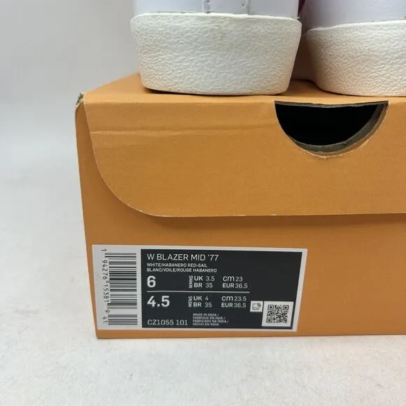 Nike Shoes Blazer Mid 77’ WMNS “Habanero Red” 2024