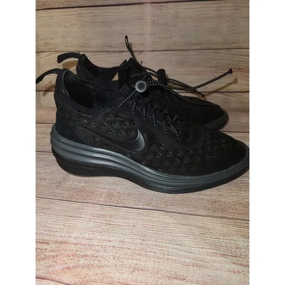 Nike Shoes Womens 6 Sneaker Black‎ LunarElite Sky Hi Wedge Sneaker Casual *