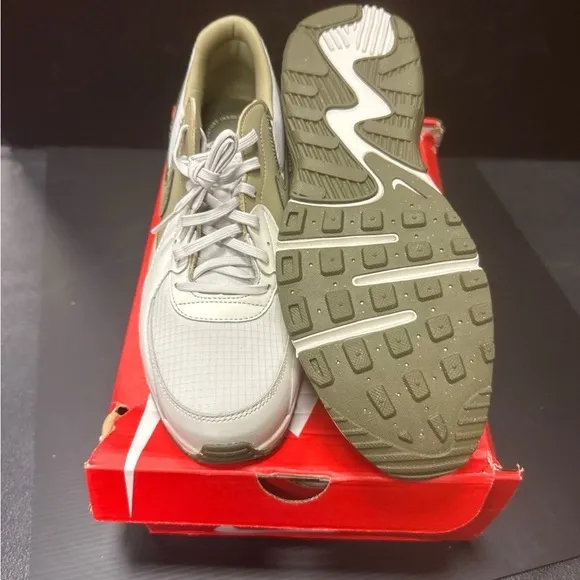 Nike White and Tan Sneakers with Classic Silhouette