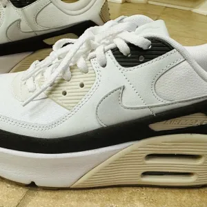 Nike Women's Air Max White and dark brown sneakers