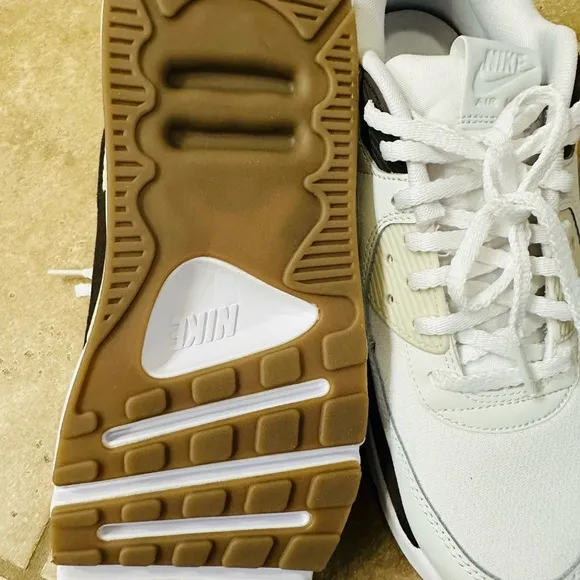 Nike Women's Air Max White and dark brown sneakers