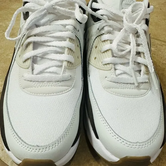 Nike Women's Air Max White and dark brown sneakers