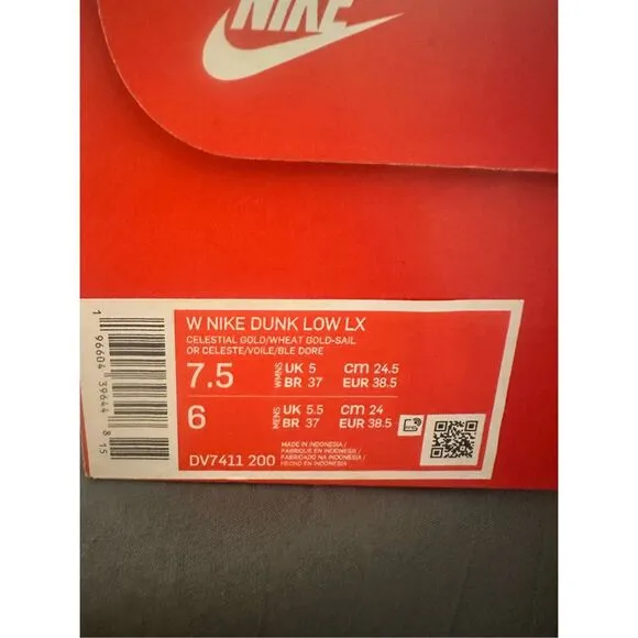 Nike Women's Dunk Celestial Gold Suede Sneakers Size 7.5 Activewear