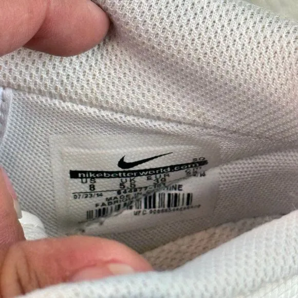 NIKE Womens US 8 Dunk Sky Hi TRIPLE WHITE Hidden Heel Wedge Shoes