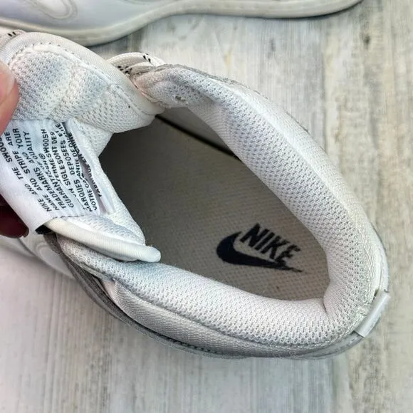 NIKE Womens US 8 Dunk Sky Hi TRIPLE WHITE Hidden Heel Wedge Shoes