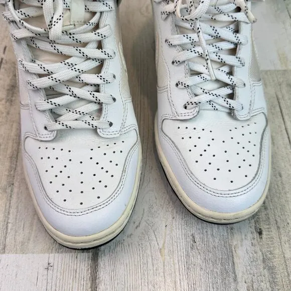 NIKE Womens US 8 Dunk Sky Hi TRIPLE WHITE Hidden Heel Wedge Shoes