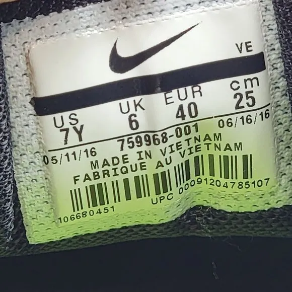 Nike Zoom Pegasus 32 Kids 7 Gray Shoes Athletic Running School 759968-001