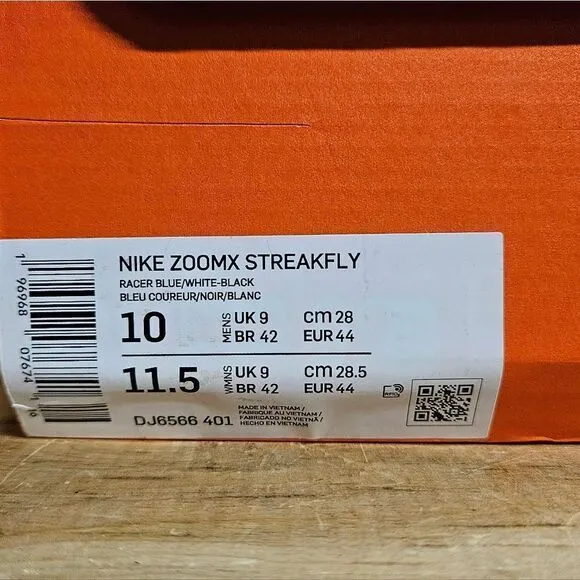 Nike ZoomX Streakfly Size 10 Blue White Men's Running Shoes DJ6566-401