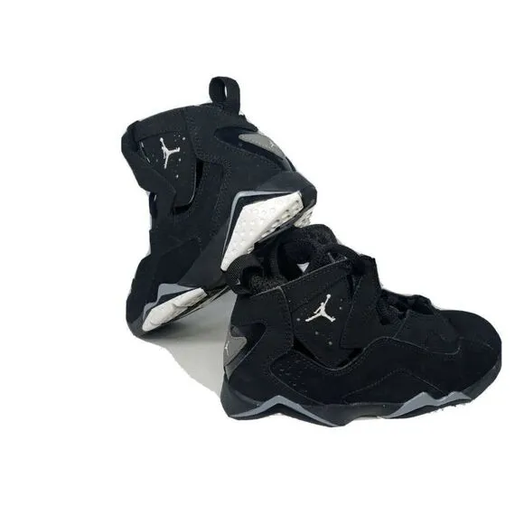 Nike Air Jordan  true flight 343796-010 Youth Size 1Y Black Suede Sneakers