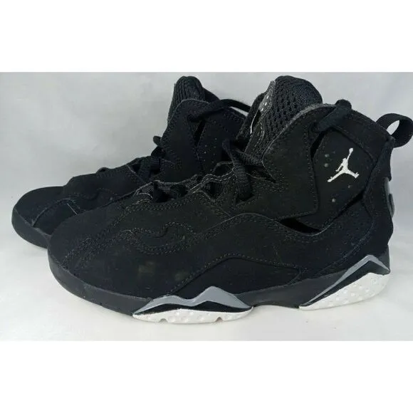 Nike Air Jordan  true flight 343796-010 Youth Size 1Y Black Suede Sneakers