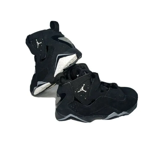 Nike Air Jordan  true flight 343796-010 Youth Size 1Y Black Suede Sneakers