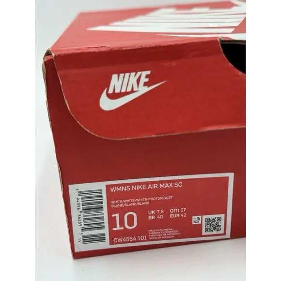 Nike Air Max SC Women's White CW4554-101 Athletic Sneaker Shoes Size 10 READ