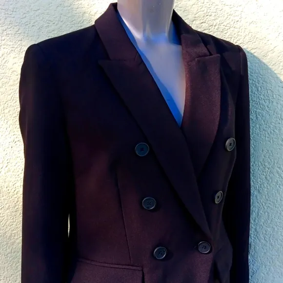 NINE WEST (VIETNAN) LADIES BLACK DOUBLE-BREASTED (Machine Washable) LUX BLAZER