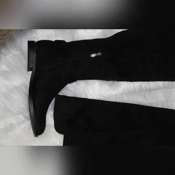 Nine West Women's Andone Round Toe Over the Knee Casual Boots - Black- 7.5M