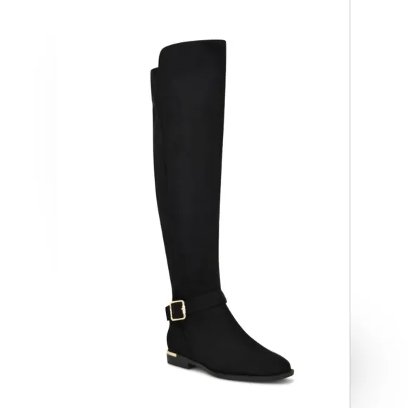 Nine West Women's Andone Round Toe Over the Knee Casual Boots - Black- 7.5M