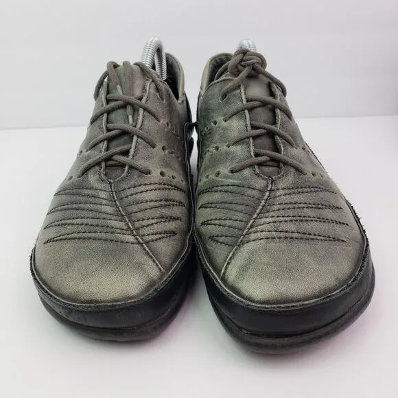 Noat Kumara Womens Size EU 37 US 6 Gray Black Leather Sneaker Shoes