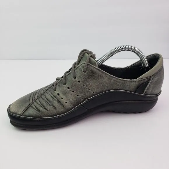 Noat Kumara Womens Size EU 37 US 6 Gray Black Leather Sneaker Shoes
