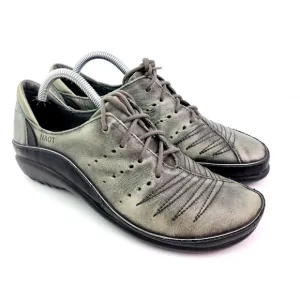 Noat Kumara Womens Size EU 37 US 6 Gray Black Leather Sneaker Shoes