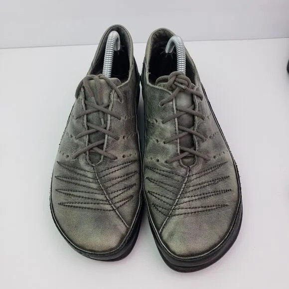 Noat Kumara Womens Size EU 37 US 6 Gray Black Leather Sneaker Shoes