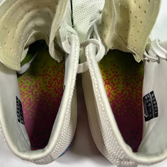 NOBULL Glitch White High-Top Training Shoes Rainbow Sole Sneakers Men 11 (W12.5)