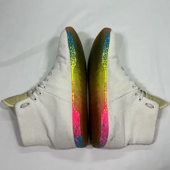 NOBULL Glitch White High-Top Training Shoes Rainbow Sole Sneakers Men 11 (W12.5)