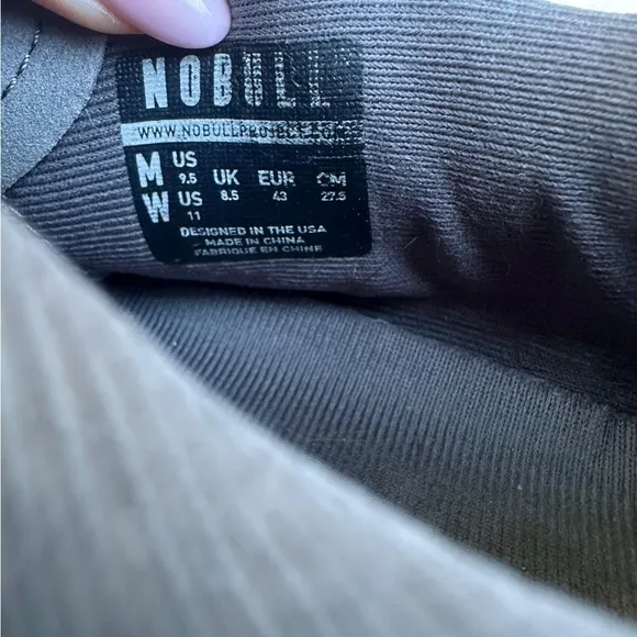 NOBULL Outwork dark grey gum shoes size 9.5