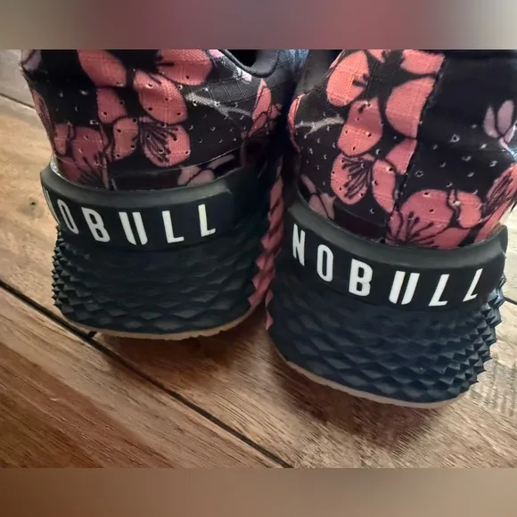 NOBULL Shoes Black Pink Cherry Blossom Canvas Sneakers Casual Men 8 Women 9.5
