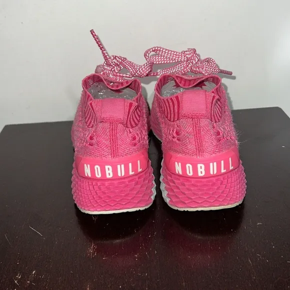 NoBull The All Day Knit Trainer Sneakers in Neon Pink, size 8 / 6.5