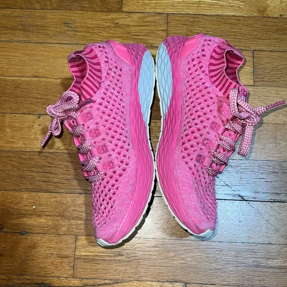 NoBull The All Day Knit Trainer Sneakers in Neon Pink, size 8 / 6.5