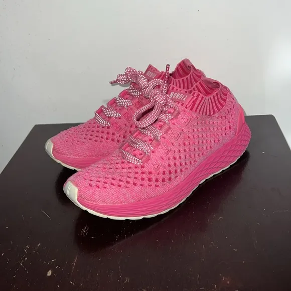 NoBull The All Day Knit Trainer Sneakers in Neon Pink, size 8 / 6.5