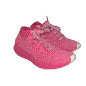 NoBull The All Day Knit Trainer Sneakers in Neon Pink, size 8 / 6.5