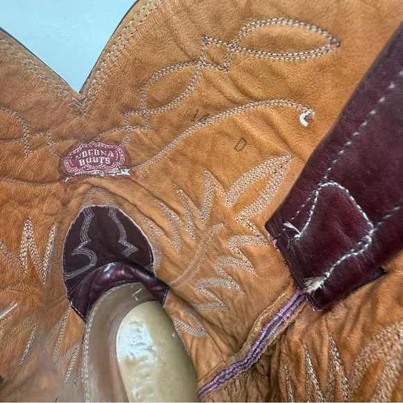 Nocona 14D Ox Blood Red Burgundy Leather Cowboy Western Boots Almond Toe