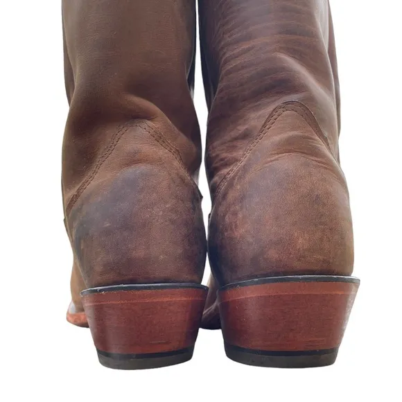 Nocona College Boots KU Jayhawk Leather Tan Western Cowgirl Boots Size 7