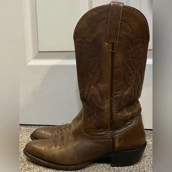 Nocona Mens Leather Western / Cowboy Boots Brown Size 9D NB 2007