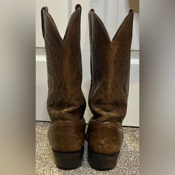 Nocona Mens Leather Western / Cowboy Boots Brown Size 9D NB 2007