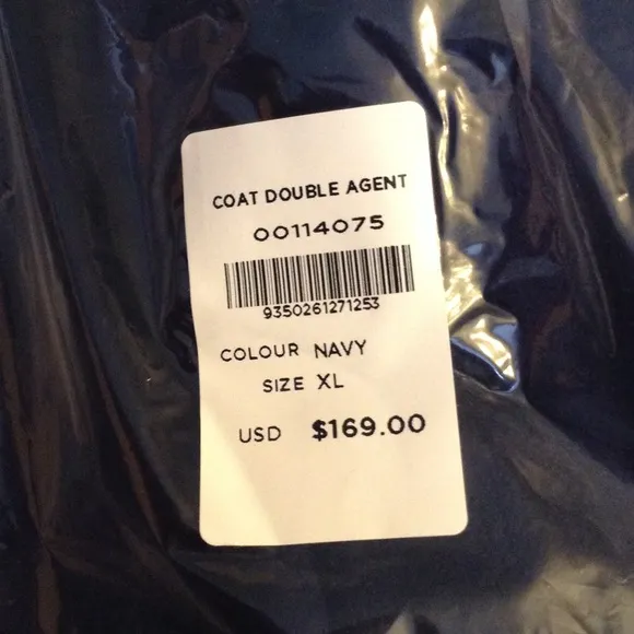 Nordstrom Navy Double Breasted Belted Coat