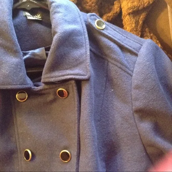 Nordstrom Navy Double Breasted Belted Coat