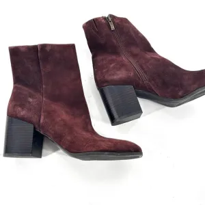 Nordstrom Novanna Suede Boots 10 Chocolate Brown NWOT Ankle Booties Zip Heel