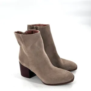 Nordstrom Novanna Suede Boots 6.5 Tan Beige NWOT Ankle Booties Zip Heel