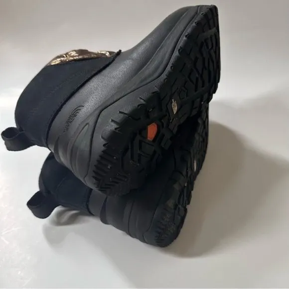 North Face Sz 36.5 black gold foil winter boots