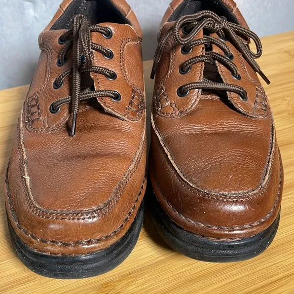Nunn Bush Men's Comfort Brown Leather Lace Up Oxford Shoes (Size: 9)