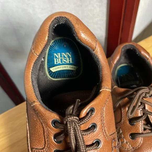 Nunn Bush Men's Comfort Brown Leather Lace Up Oxford Shoes (Size: 9)