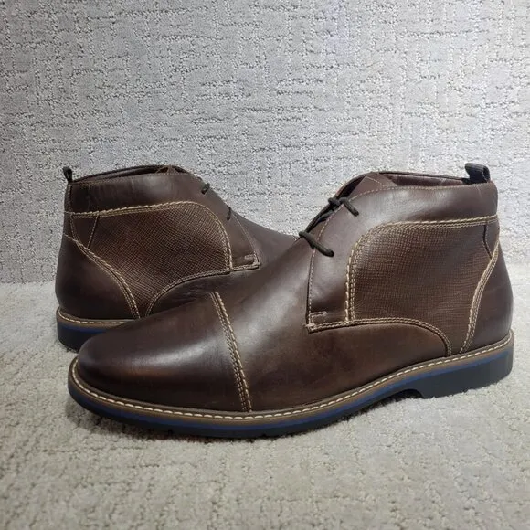 Nunn Bush Pasadena Men's Size 11W US Brown Leather Cap Chukka Boots 84832 200