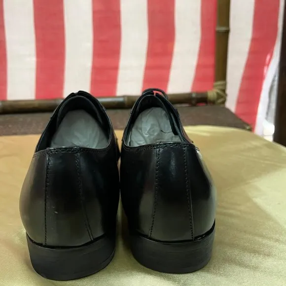 NWB Encore by Fiesso genuine real Leather Shoes loafers  FI6630 black calf