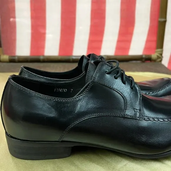 NWB Encore by Fiesso genuine real Leather Shoes loafers  FI6630 black calf