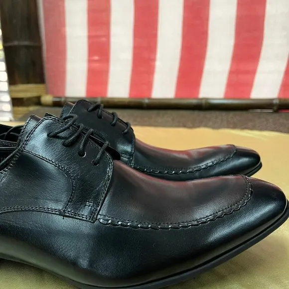 NWB Encore by Fiesso genuine real Leather Shoes loafers  FI6630 black calf