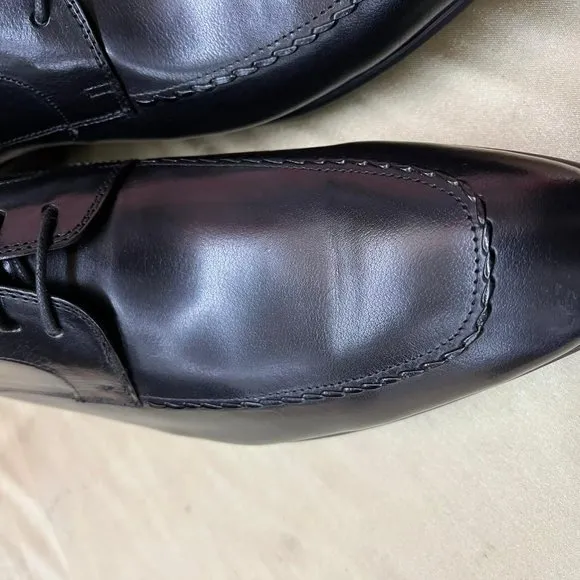 NWB Encore by Fiesso genuine real Leather Shoes loafers  FI6630 black calf
