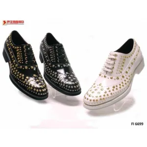 NWB Encore Fiesso LEATHER WHT/SL Shoe STUD FI6699